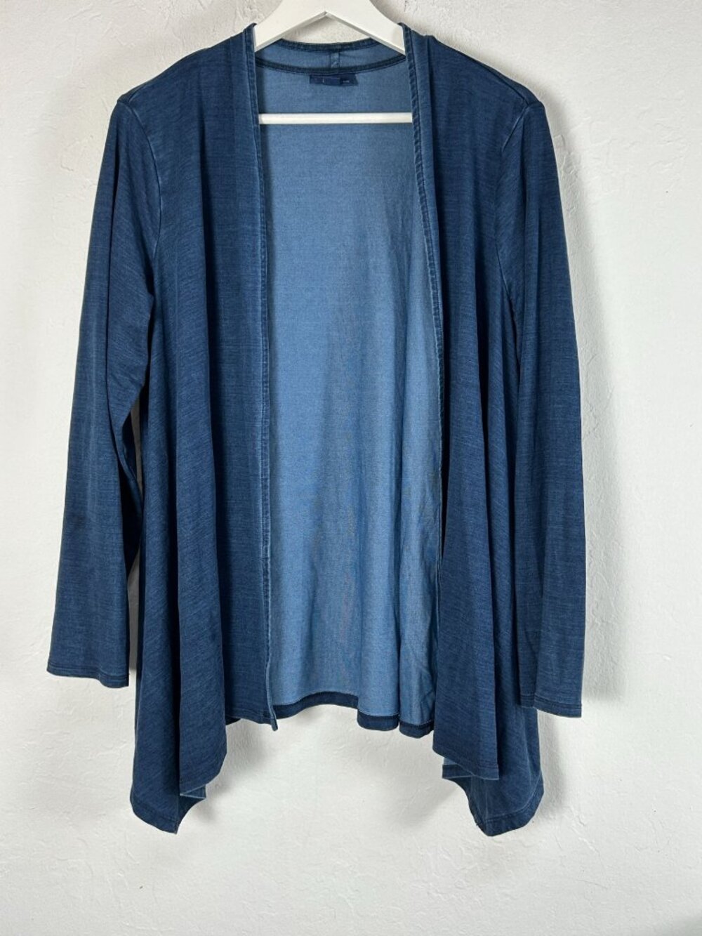 J. Jill Pure Jill Indigo Blue Open Front Cardigan Lightweight Petite Medium PM